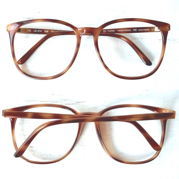 Vintage Eyeglasses LOGO Paris 70s Caramel Latte Eyeglass France NOS - Picture 10 of 14